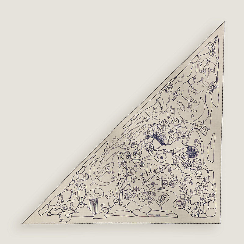 【HERMES】カシシル 大判トライアングル☆Mille et Un Lapins Mille et Un Lapins scarf 90 | Hermès Australia